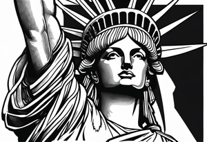 Lady liberty wearing New York rangers jersey tattoo idea