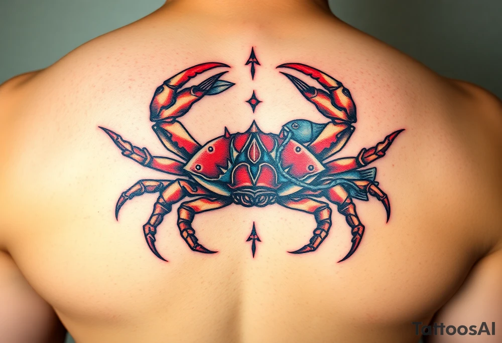 Crab, fish, dragon tattoo idea
