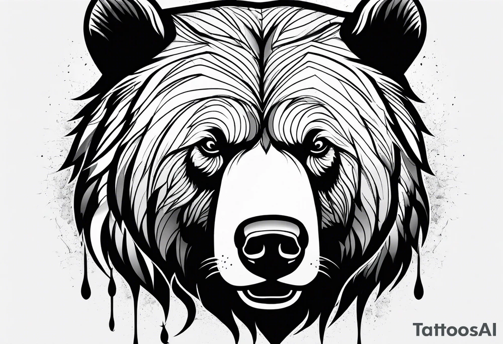 Powerful bear tattoo idea