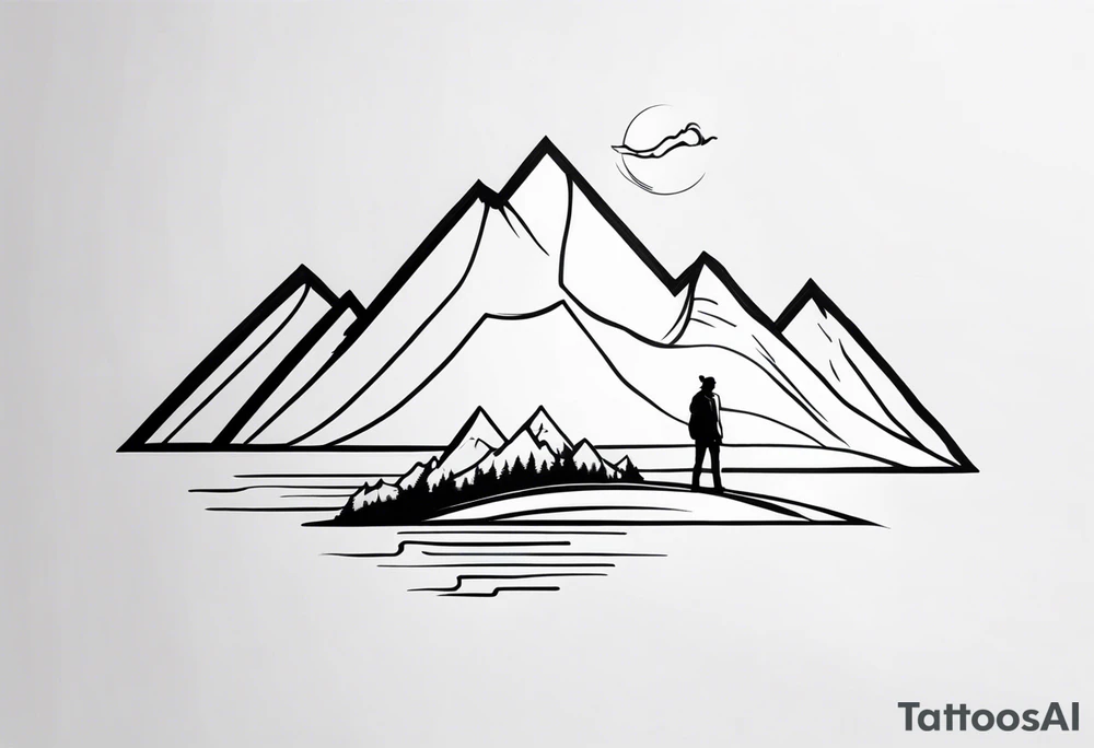 Person on Peak tattoo idea