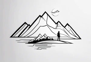 Person on Peak tattoo idea