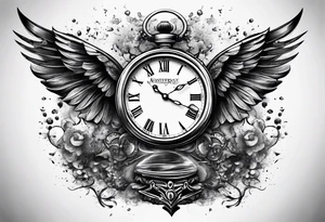 making time count. Broken wristwatch sand flying around hourglass tattoo idea