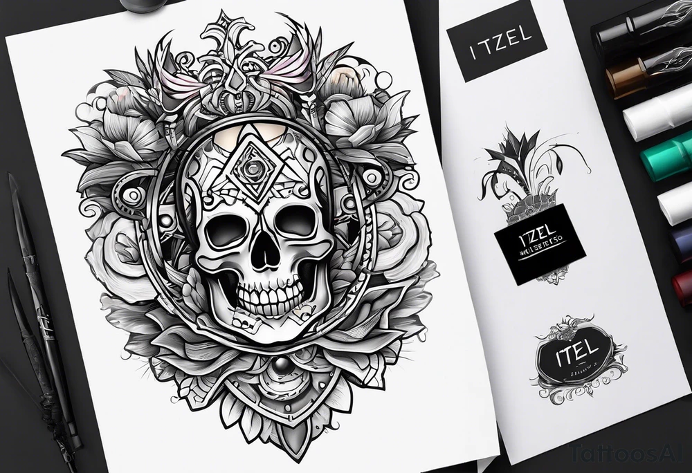 Word “ITZEL” tattoo idea
