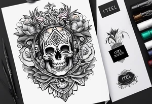 Word “ITZEL” tattoo idea