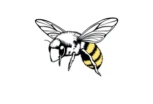 Cartoon bee tattoo idea