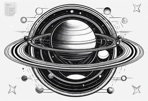 a geometric representation of saturn tattoo idea
