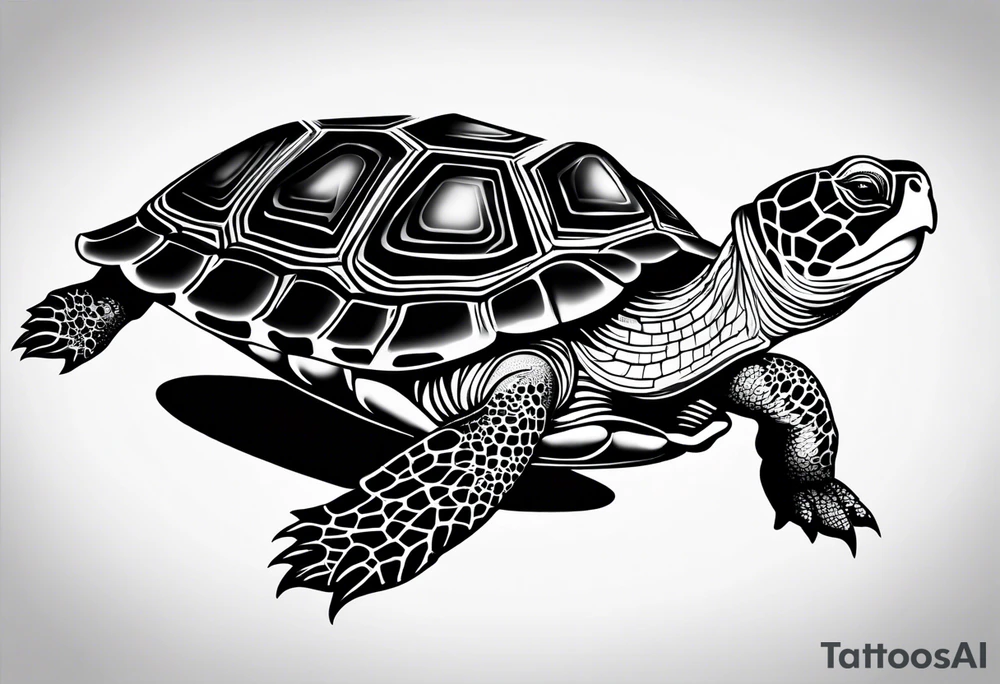 Tortoise dot work, entitrely from lots of dots tattoo idea