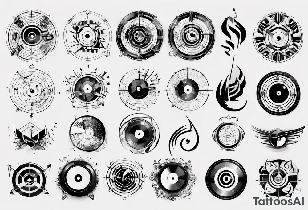 sound music disc jokey tattoo idea