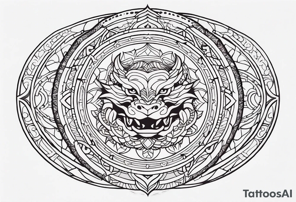 Circle Dragon Mandala tattoo idea