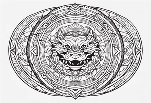 Circle Dragon Mandala tattoo idea
