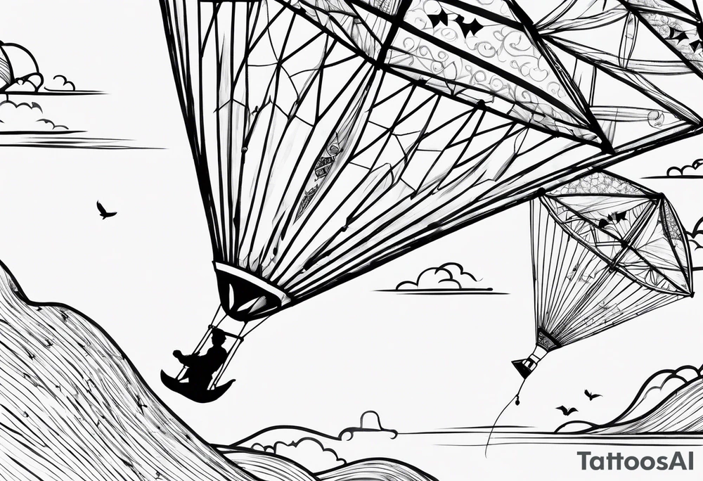 "Go Fly A Kite" spelled out in kite string tattoo idea