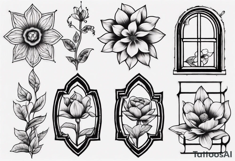 flower in a window tattoo idea