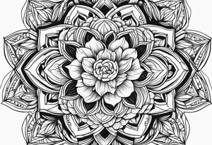 floral geometric shaped into a point tattoo idea