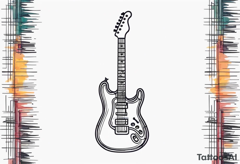 electric guitar made out of waveforms tattoo idea