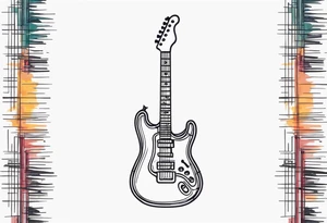 electric guitar made out of waveforms tattoo idea