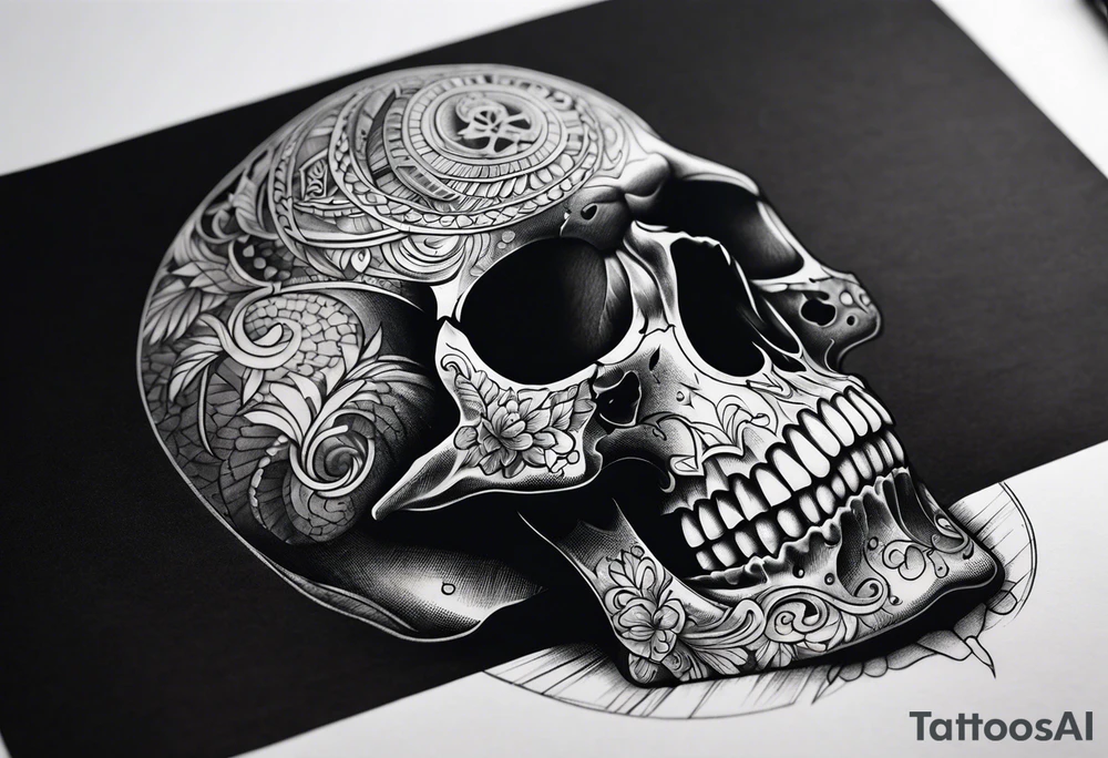 skull on arm tattoo idea