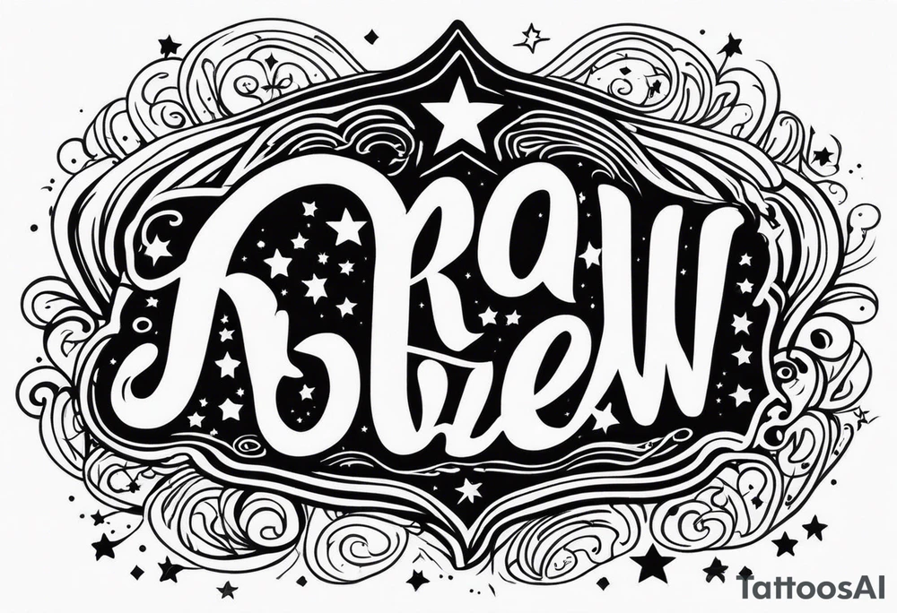 The name Drew with stars tattoo idea