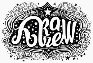 The name Drew with stars tattoo idea