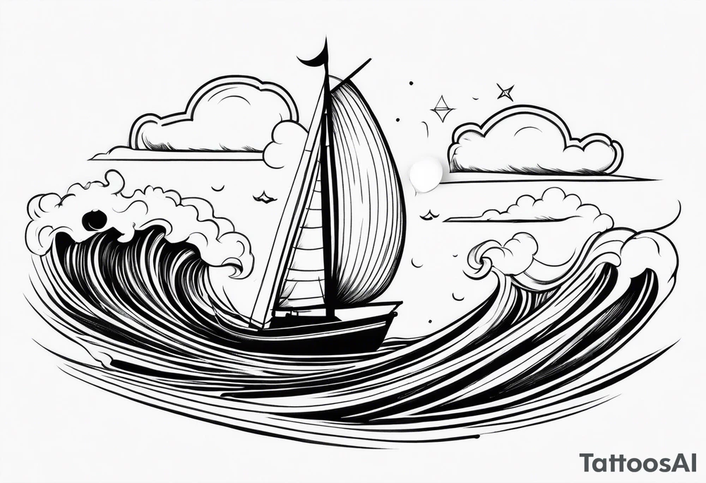 Leuchtturm 
Seil Bild 
Feuer 
Welle 
Schiff tattoo idea