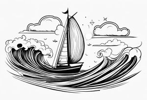 Leuchtturm 
Seil Bild 
Feuer 
Welle 
Schiff tattoo idea