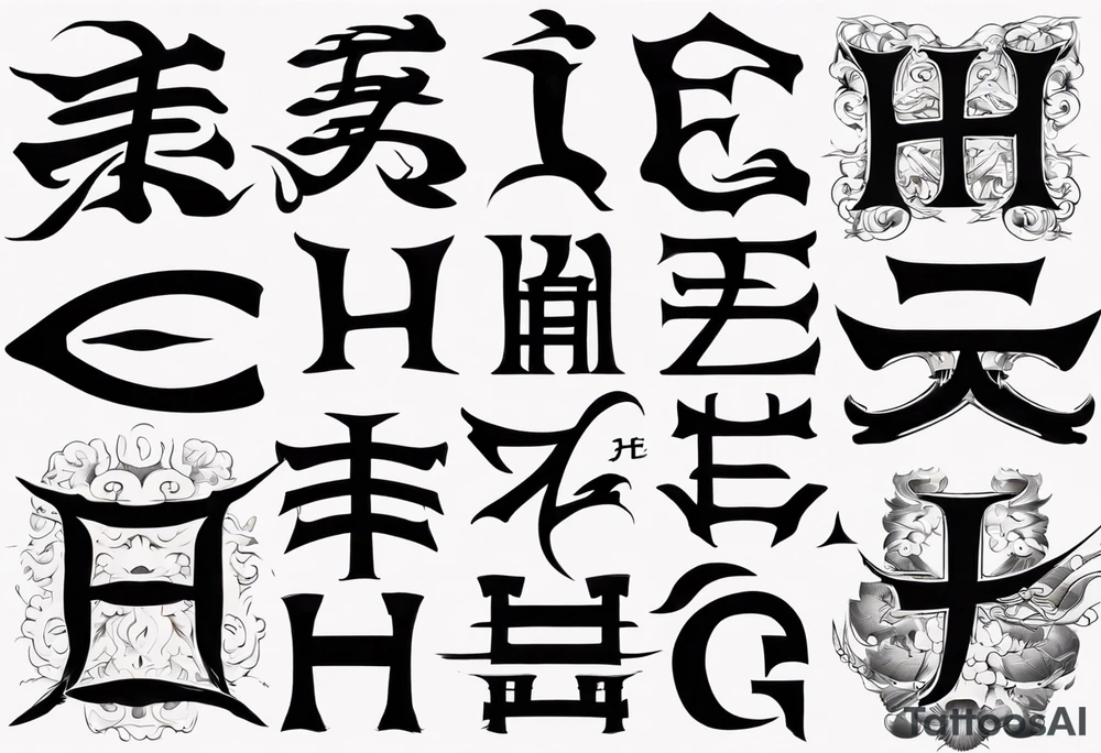 combining the letters E and H tattoo idea