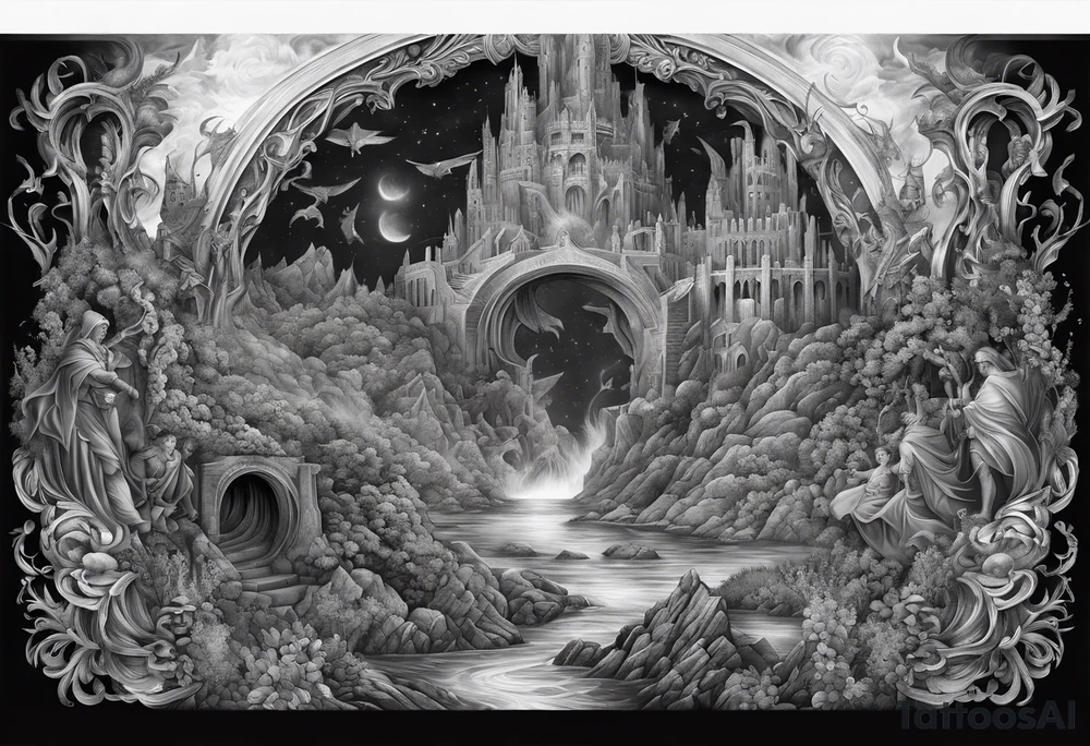 Dante's inferno, full sleeve tattoo idea