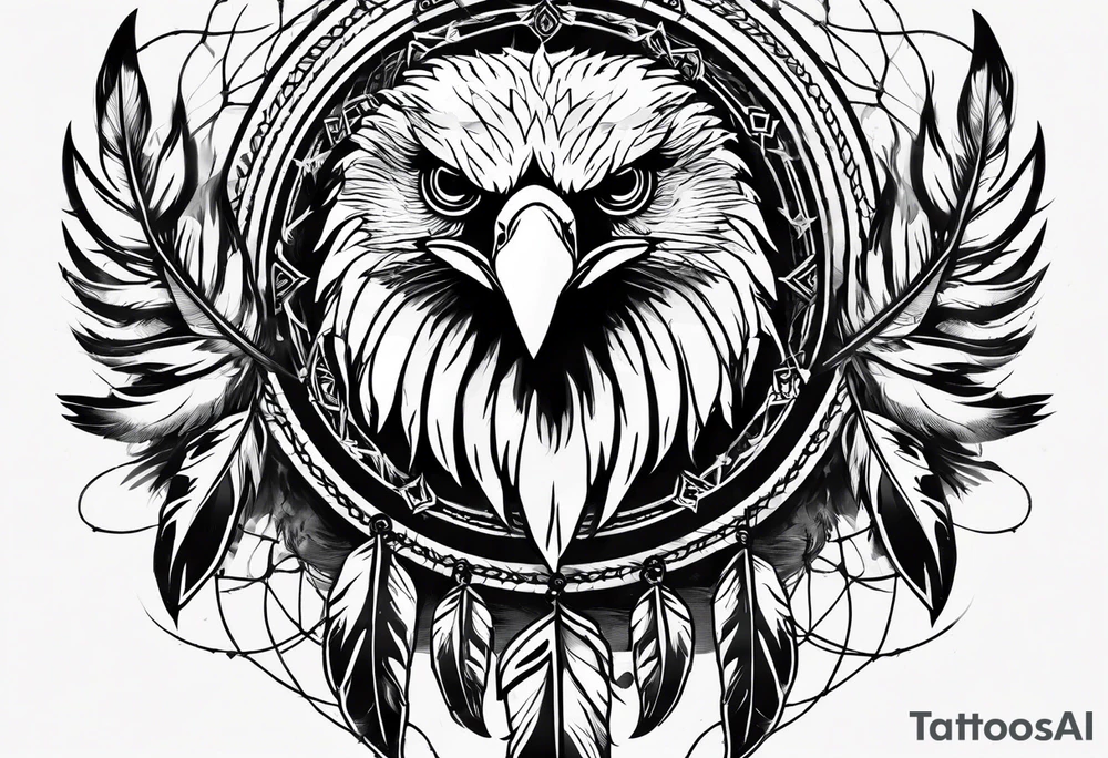 dreamcatcher eagle feathers tattoo idea