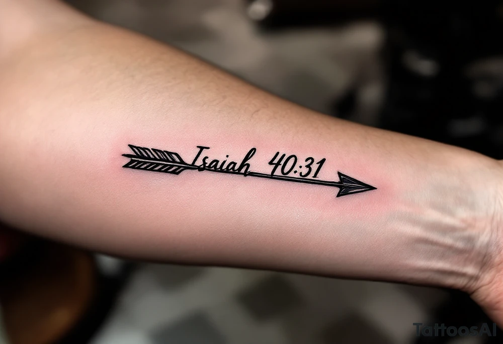 native american arrow saying "Isaiah 40:31" tattoo idea