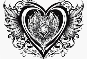 heart on fire tattoo idea