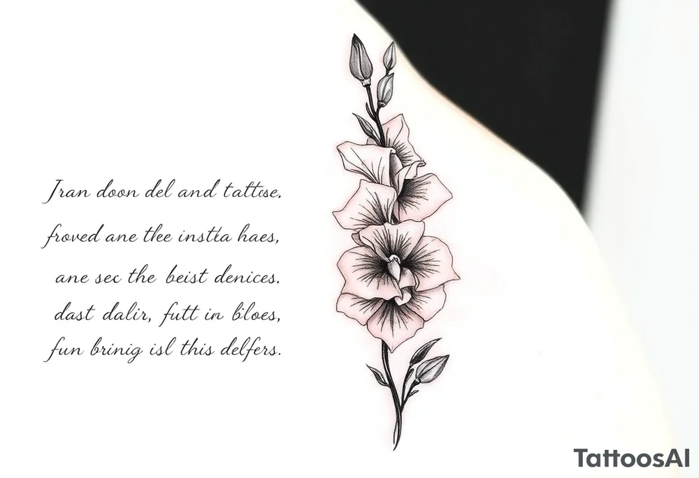 Quotes, 
paintbrushes, 
Gladiolus tattoo idea