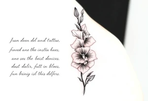 Quotes, 
paintbrushes, 
Gladiolus tattoo idea