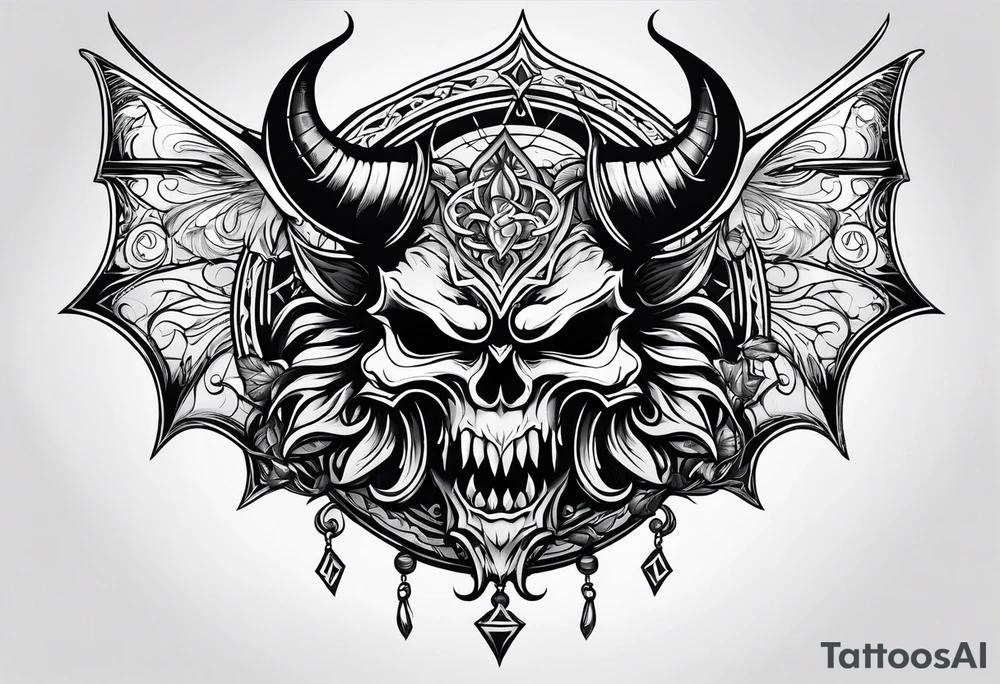 devilish symbols tattoo idea