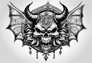 devilish symbols tattoo idea