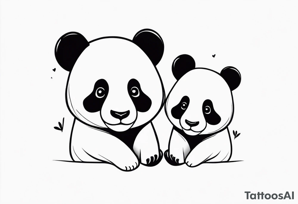 Cute pandas embracing or holding hands. tattoo idea