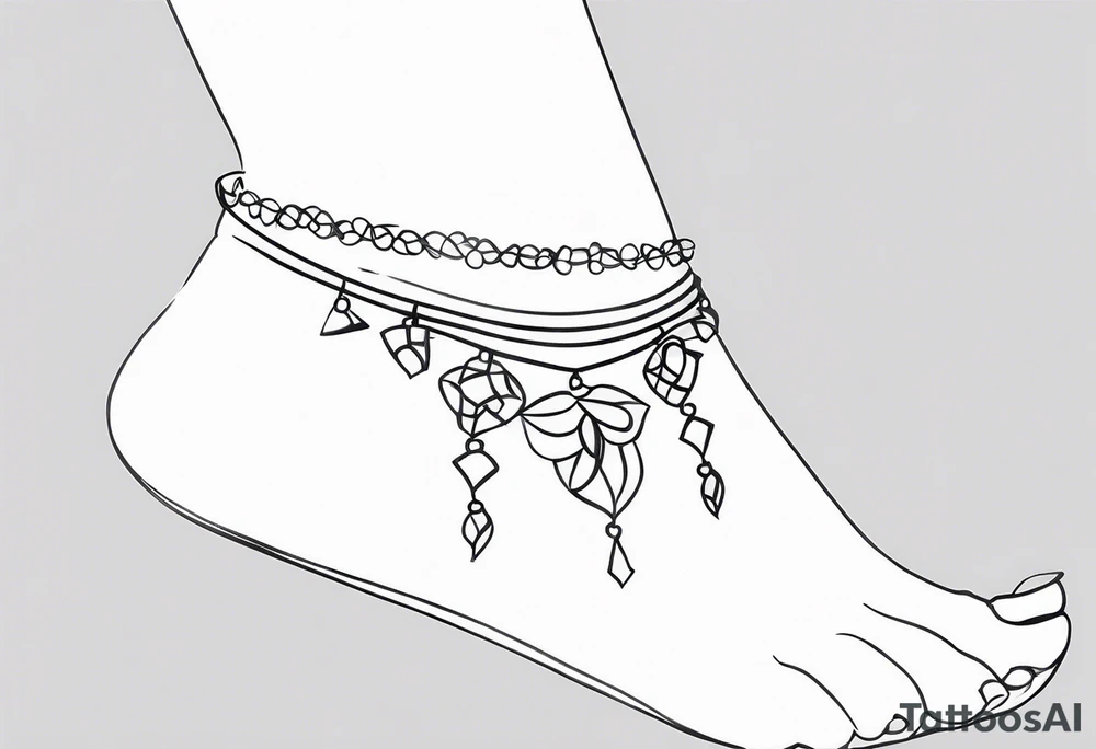 feminine ankle bracelet tattoo tattoo idea