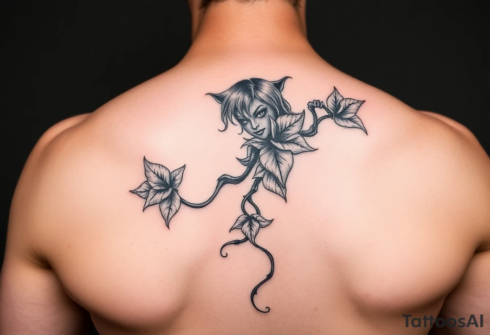 Poison ivy from batman sketch style tattoo idea