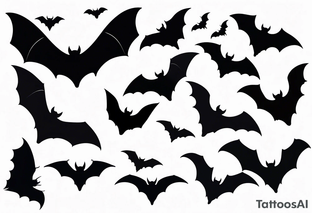 Bat Silhouettes tattoo idea