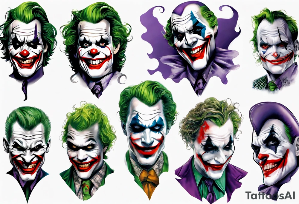 joker arm sleeve tattoo idea