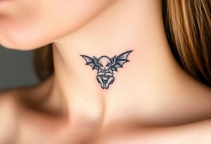 Tiny goblin with wings tattoo idea