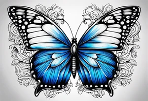 Blue butterfly tattoo idea