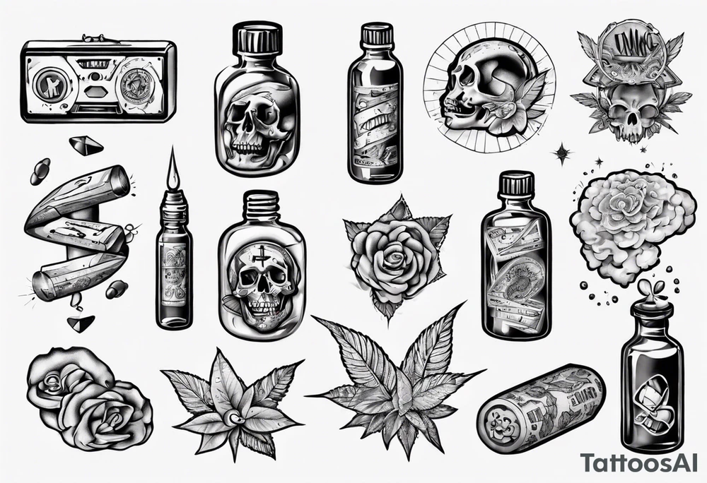 drugs and money tattoo idea