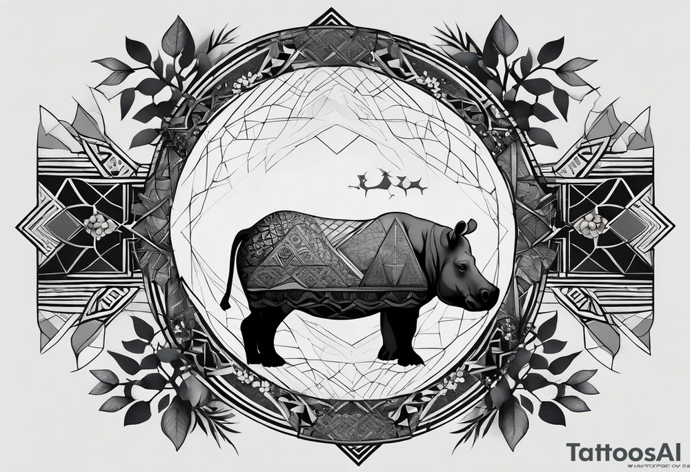 Very asymmetrical, +geometric pattern, with realistic full moon, with hippo at side look, +tribal, +geometric, +inkart , +blackwork, +grey scale, + sketch
with wintersweet flower bud, +inkart touch, +for men, detailed , combined favourite tattoo idea