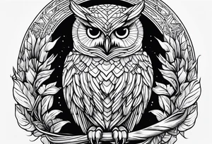 an owl with a corn snake in its claw tattoo idea