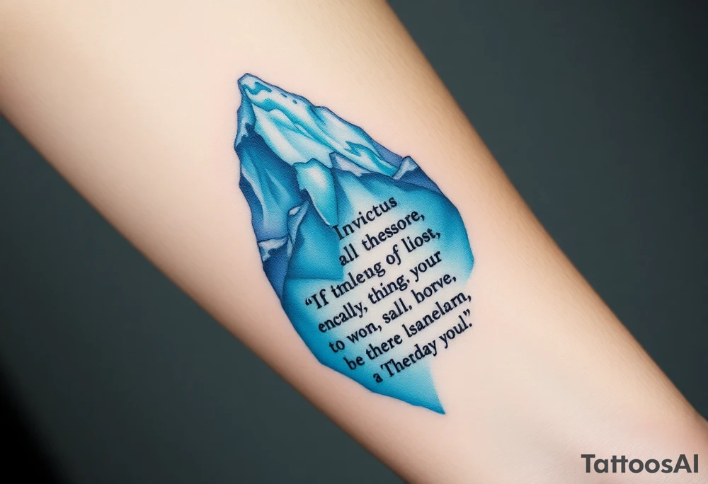 Iceberg, invictus poem, family tattoo idea