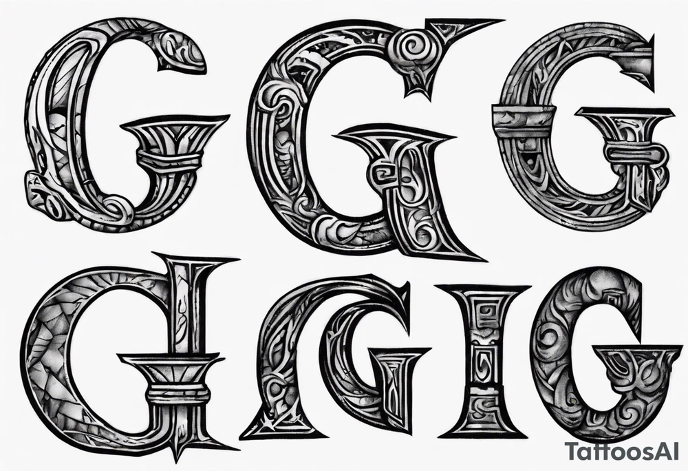 Stone with letter g, cool tattoo idea