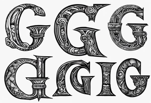 Stone with letter g, cool tattoo idea