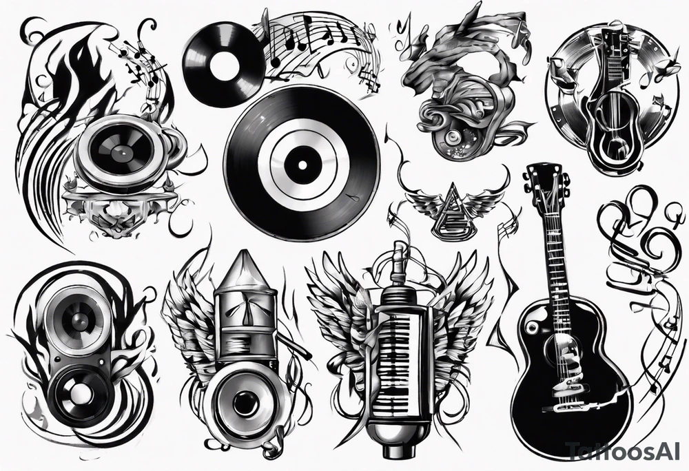 music sound tattoo idea