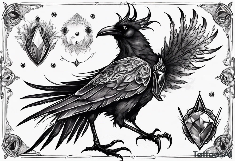 The Demon Raven Stolas, a Prince of Hell who is obsessed with gems, knowledge of astrology and poisonous plants. tattoo idea