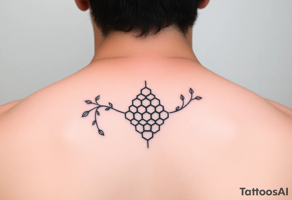 Honeycomb and vines tattoo idea