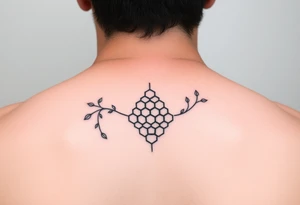 Honeycomb and vines tattoo idea